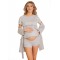 Комплект для вагітних і годуючих (Укорочений халат, футболка, шорти) Рита Сірий